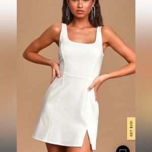 Lulus always admired sleeveless white mini dress